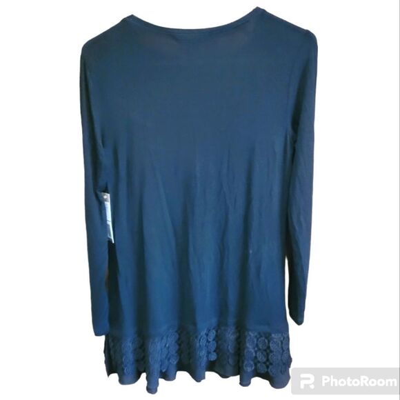 NWT Sharon Young Women's Long Sleeve Black Embroidered Blouse Size S - Picture 2 of 5